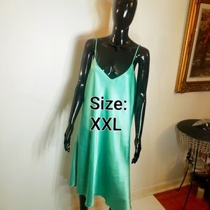 Green Slip Dress Night Gown Plus Size XXL